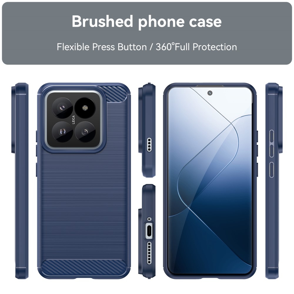 Carbon odolný gelový obal na Xiaomi 14 Pro - modrý