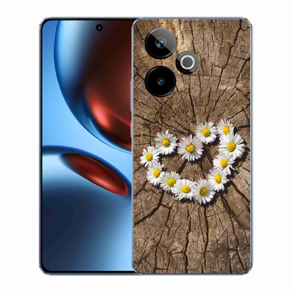 Gelový kryt mmCase na Realme GT 7 5G/GT 7T 5G - srdce z kopretin