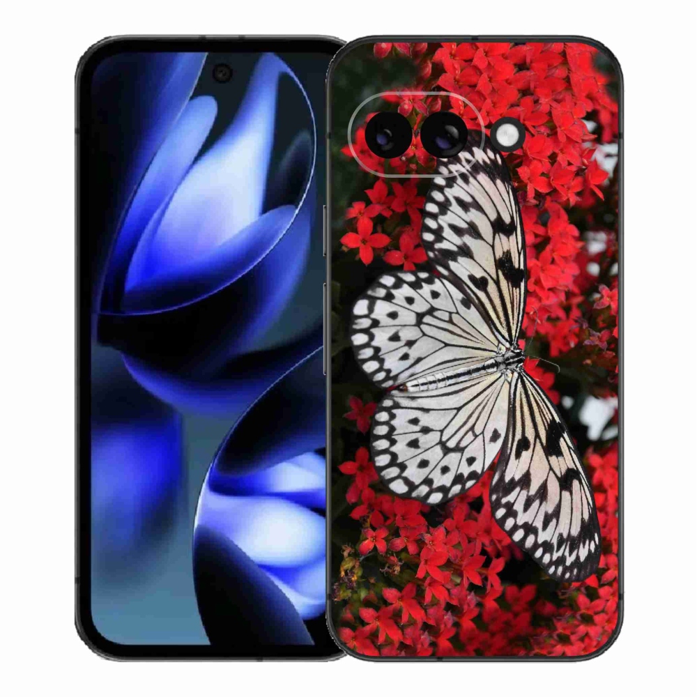 Gelový kryt mmCase na Google Pixel 9a - černobílý motýl 1
