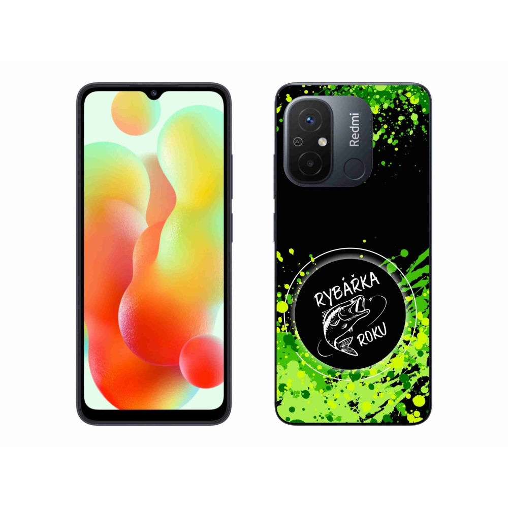 Gelový kryt mmCase na Xiaomi Redmi 12C - rybářka roku černé pozadí