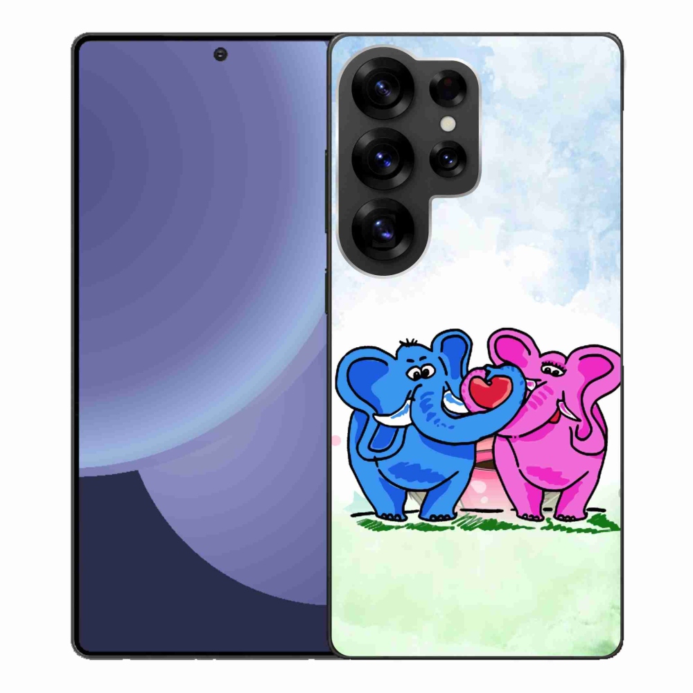 Gelový kryt mmCase na Samsung Galaxy S25 Ultra - zamilovaní sloni
