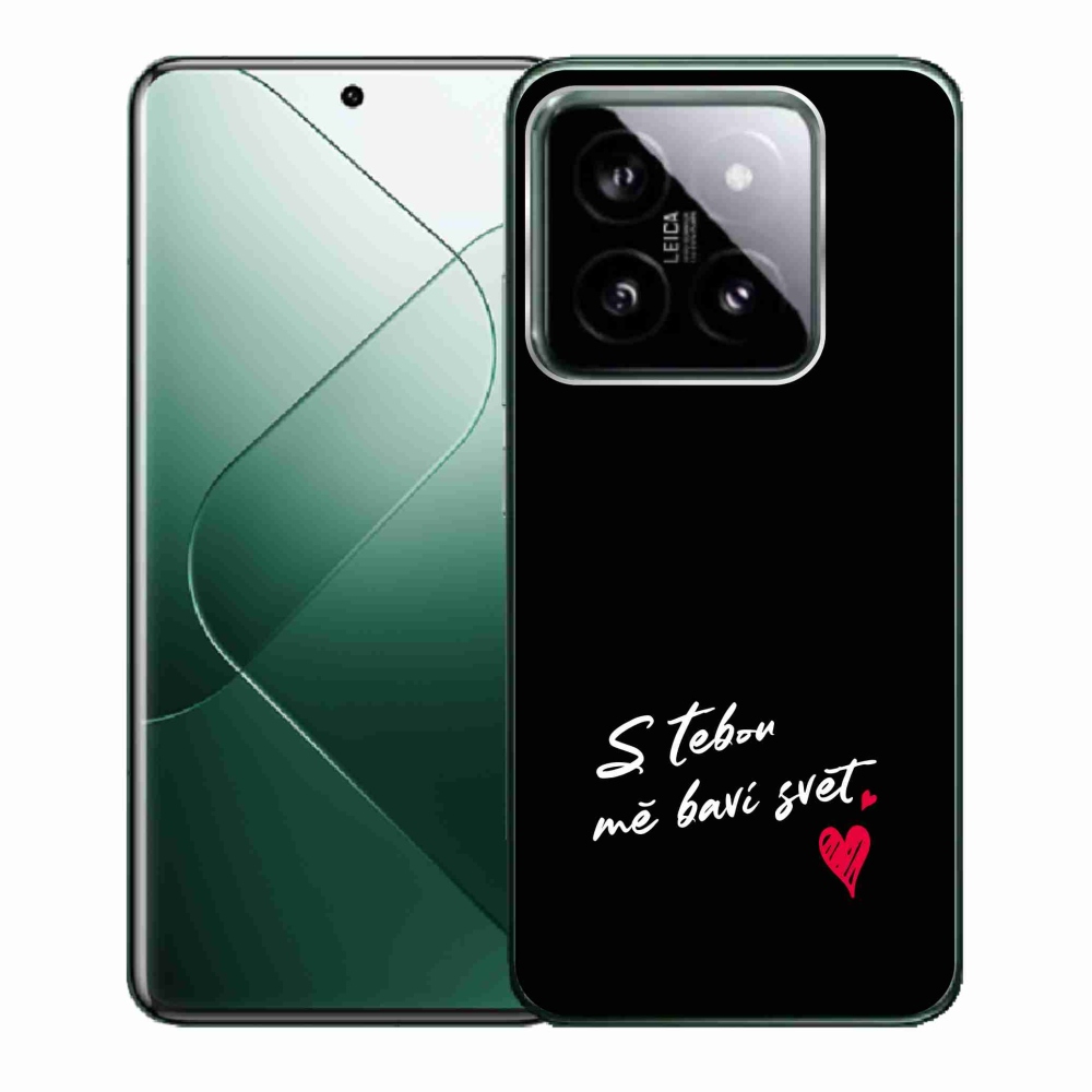 Gelový kryt mmCase na Xiaomi 14 - zamilovaný text 1 černé pozadí