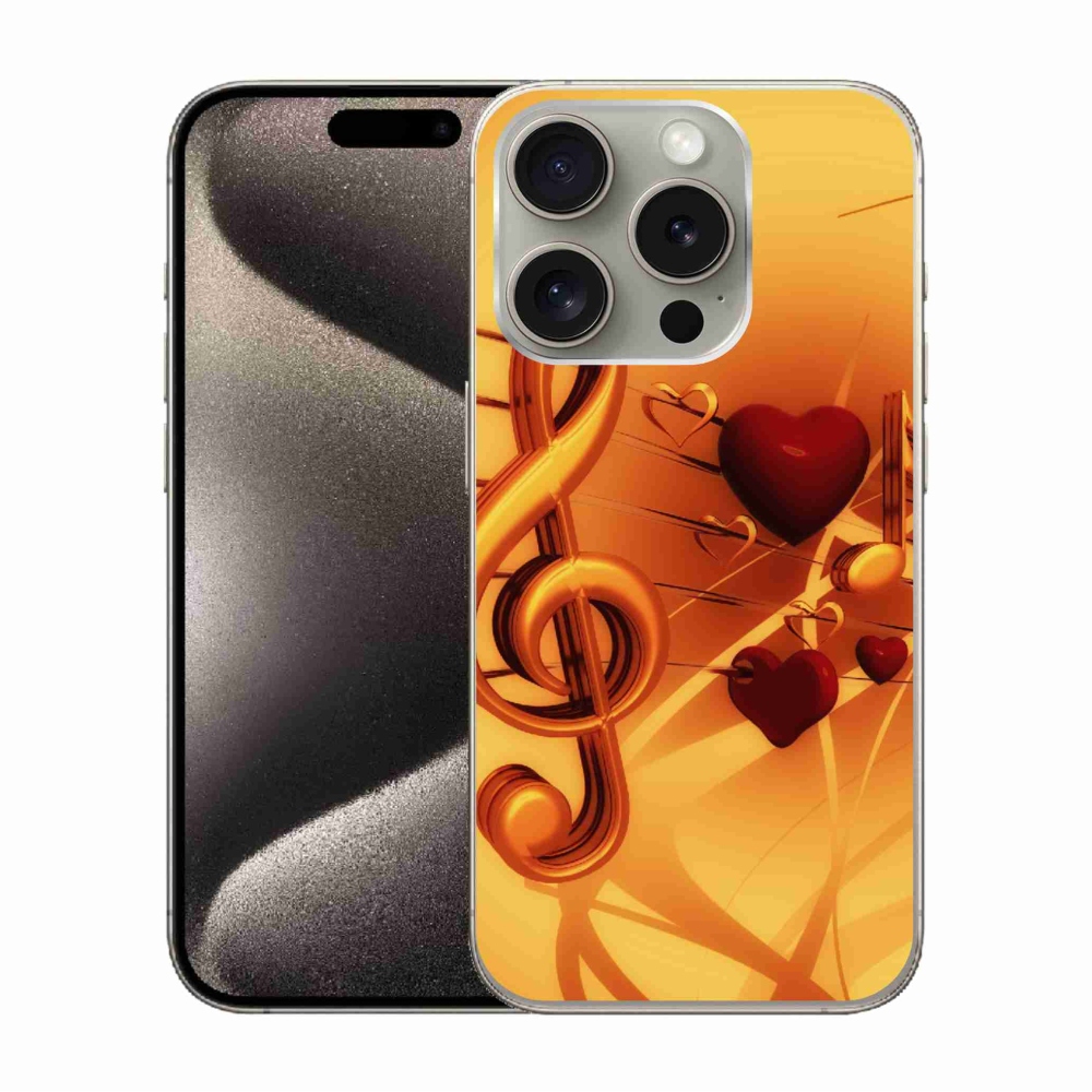 Gelový kryt mmCase na iPhone 15 Pro - noty