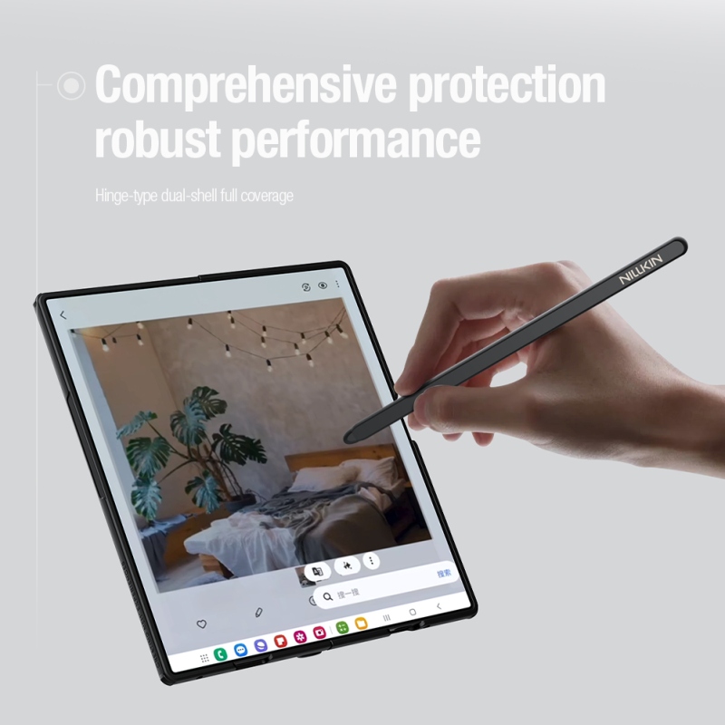 Nillkin Super Frosted FOLD Magnetic Pen Slot Zadní Kryt pro Samsung Galaxy Z Fold 8 Ultra Transparent Black