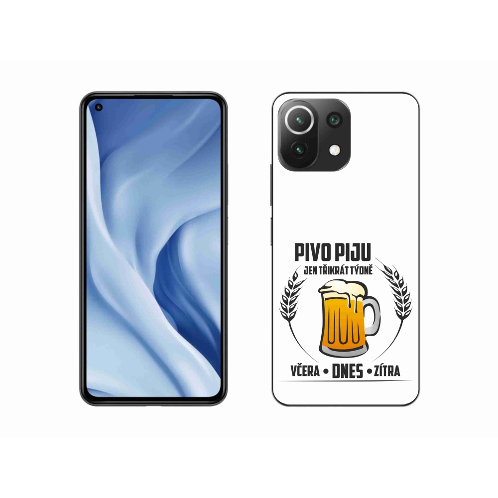 Gelový kryt mmCase na Xiaomi 11 Lite 5G NE - pivní motiv bílé pozadí
