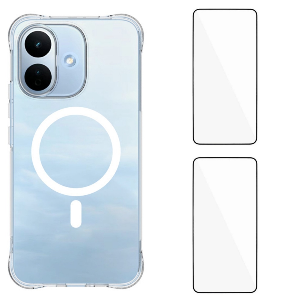 WL1 průhledný gelový obal s rohy + 2x celoplošné sklo na Xiaomi Redmi Note 17 Pro 5G