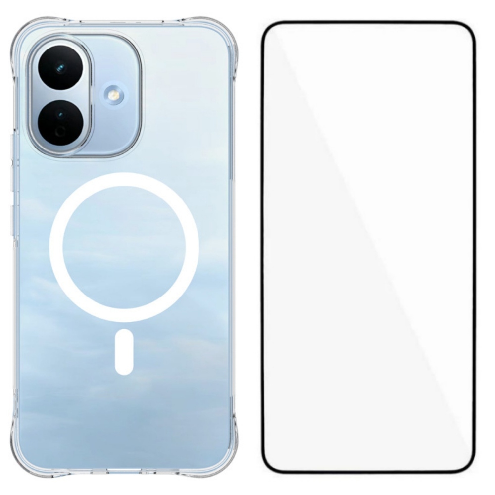 WL2 průhledný gelový obal s rohy + celoplošné sklo na Xiaomi Redmi Note 17 Pro 5G