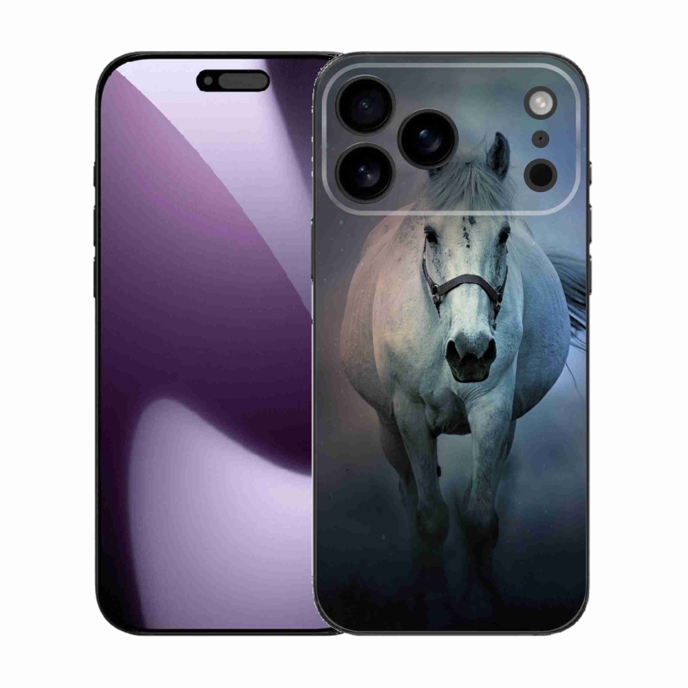 Gelový kryt mmCase na iPhone 17 Pro Max - běžící bílý kůň