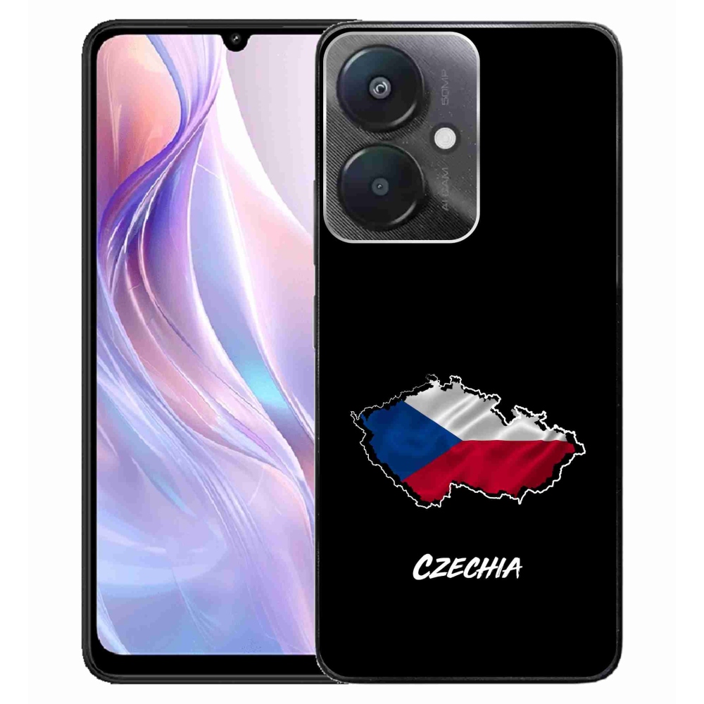 Gelový kryt mmCase na Xiaomi Redmi 13C 5G  - Czechia černé pozadí