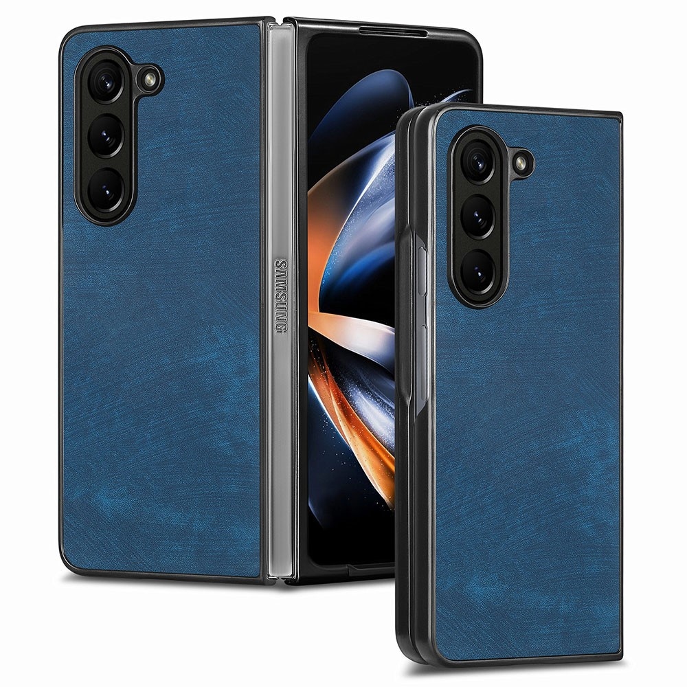 Vintage plastové pouzdro na Samsung Galaxy Z Fold5 5G - modré