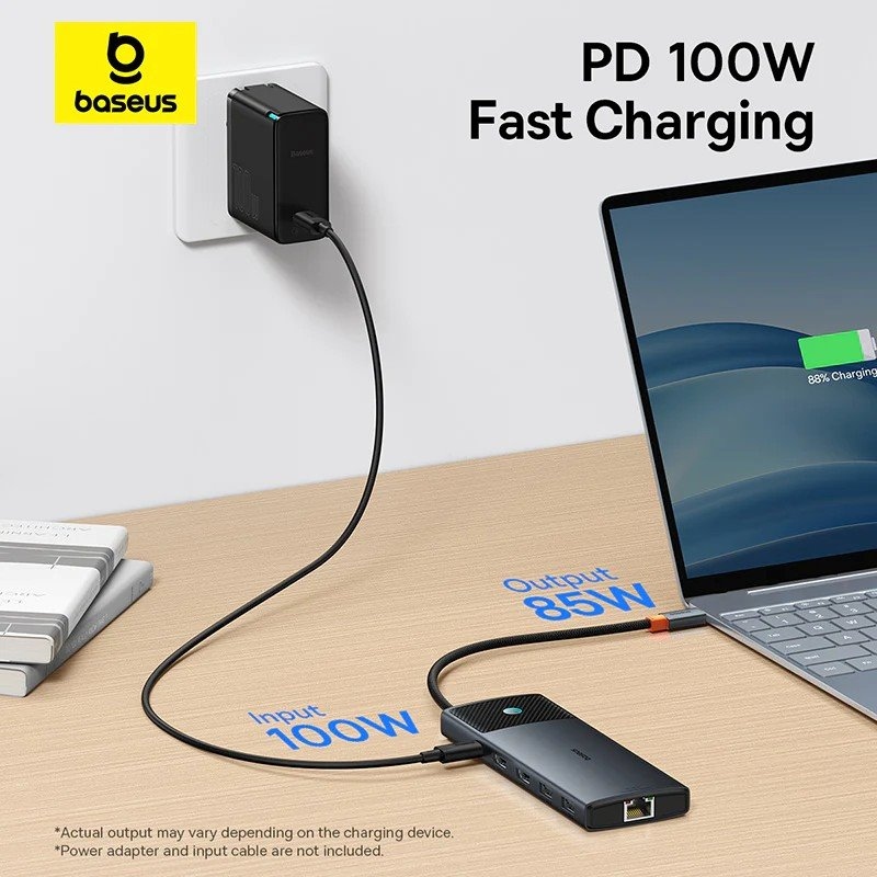 Baseus Metal Gleam II Series 10v1 USB-C HUB Dokovací Stanice Cosmic Black