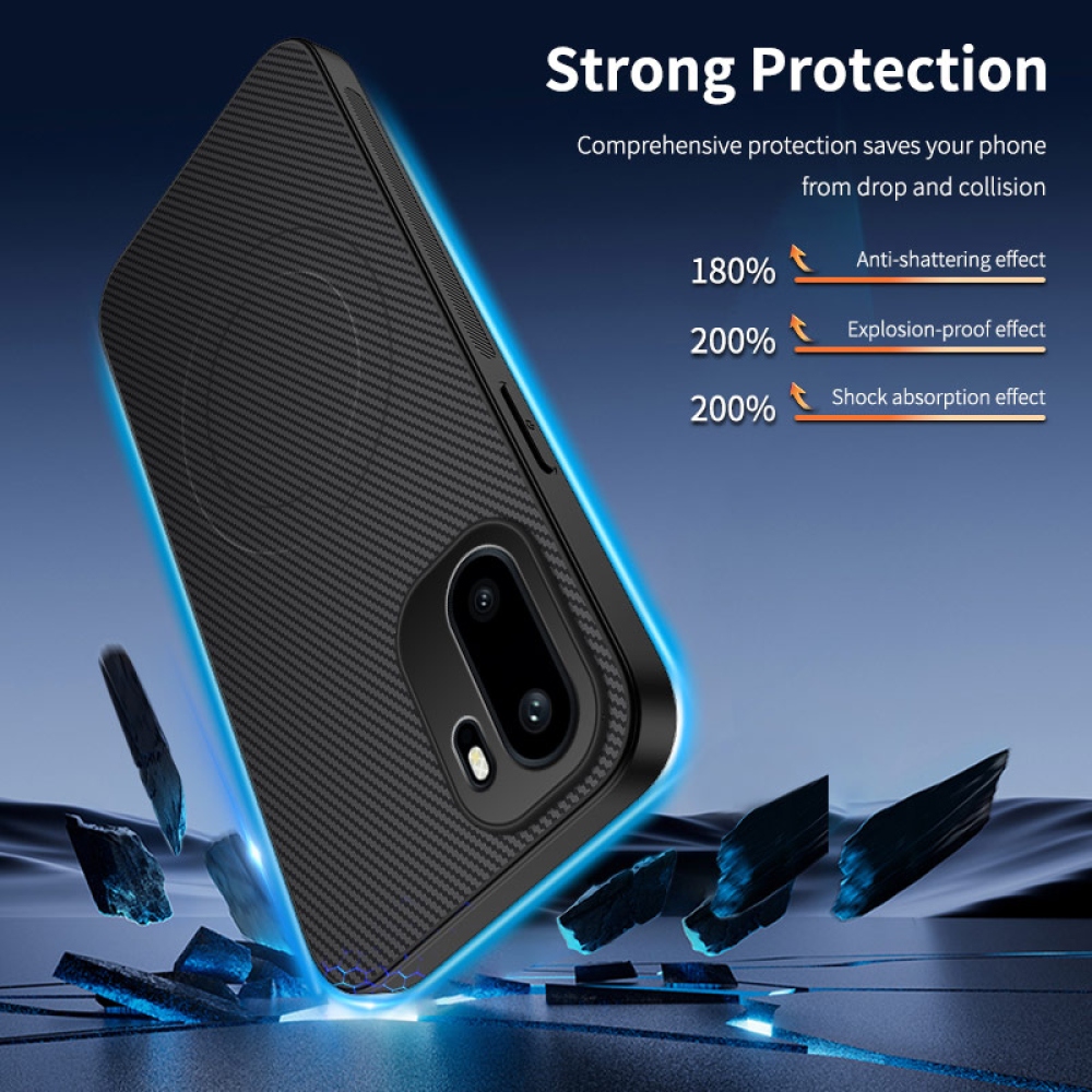 WLF gelový obal s pevnými zády a MagSafe na OnePlus 15R 5G - černý