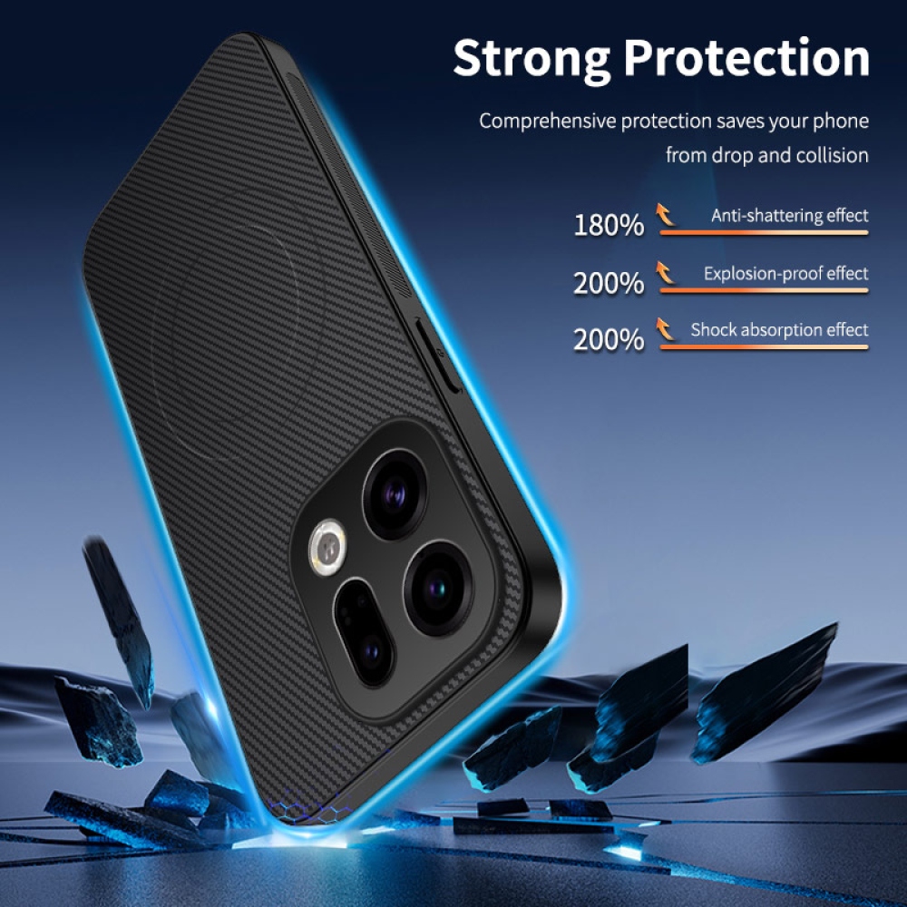 WLF gelový obal s pevnými zády a MagSafe na Oppo Find X9 5G - černý