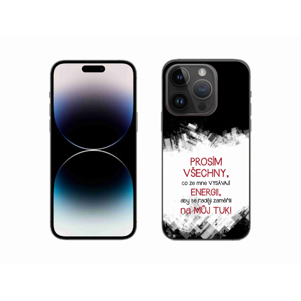Gelový kryt mmCase na iPhone 14 Pro 6.1 - vtipný text 1 červený
