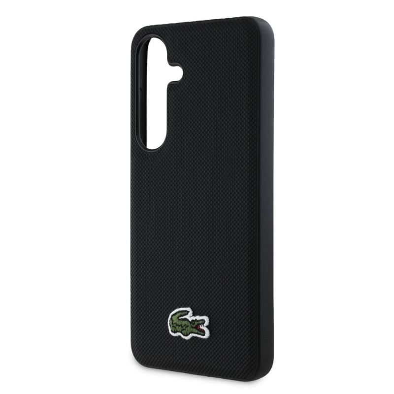 Lacoste Iconic Petit Pique Woven Logo MagSafe Zadní Kryt pro Samsung Galaxy S25 Black