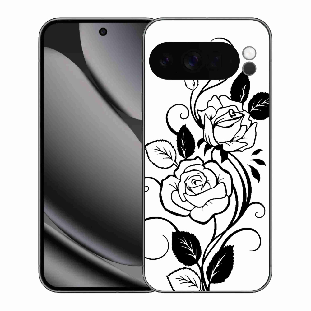 Gelový kryt mmCase na Google Pixel 10 Pro XL - černobílá růže