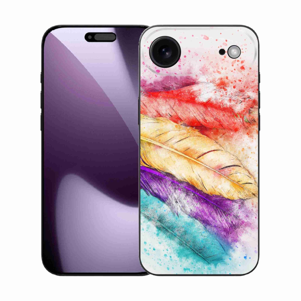 Gelový kryt mmCase na iPhone 17 Air - barevné peří