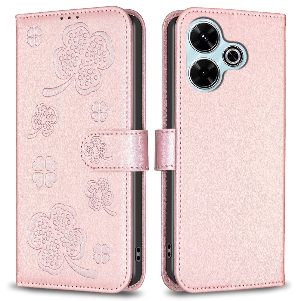 Clover knížkové pouzdro na Xiaomi Redmi 13 4G/Poco M6 4G - růžovozlaté