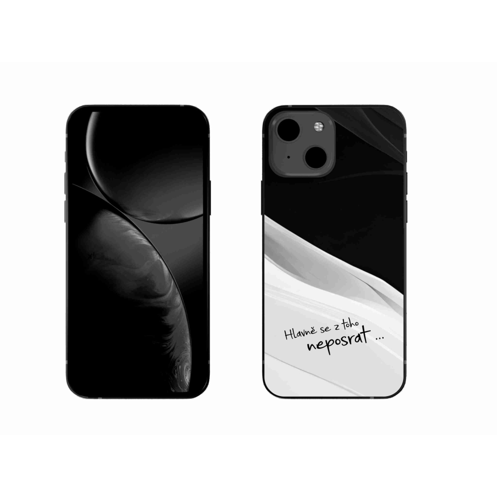 Gelový kryt mmCase na iPhone 13 6.1 - vtipný text 13 bíločerné pozadí