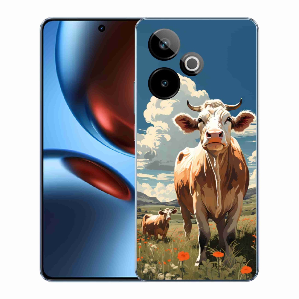 Gelový kryt mmCase na Realme GT 7 5G/GT 7T 5G - krávy na louce
