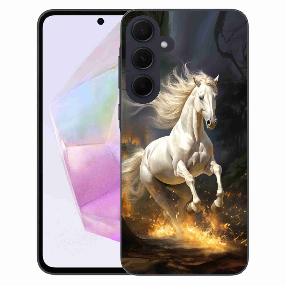 Gelový kryt mmCase na Samsung Galaxy A35 5G - bílý kůň 2