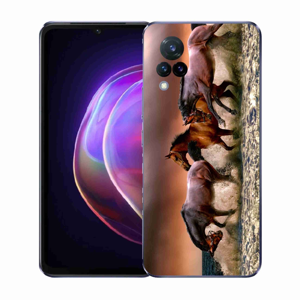 Gelový kryt mmCase na Vivo V21 4G/5G - koně 1