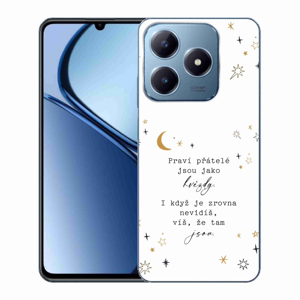 Gelový kryt mmCase na Realme C63 - citát 6 bílé pozadí