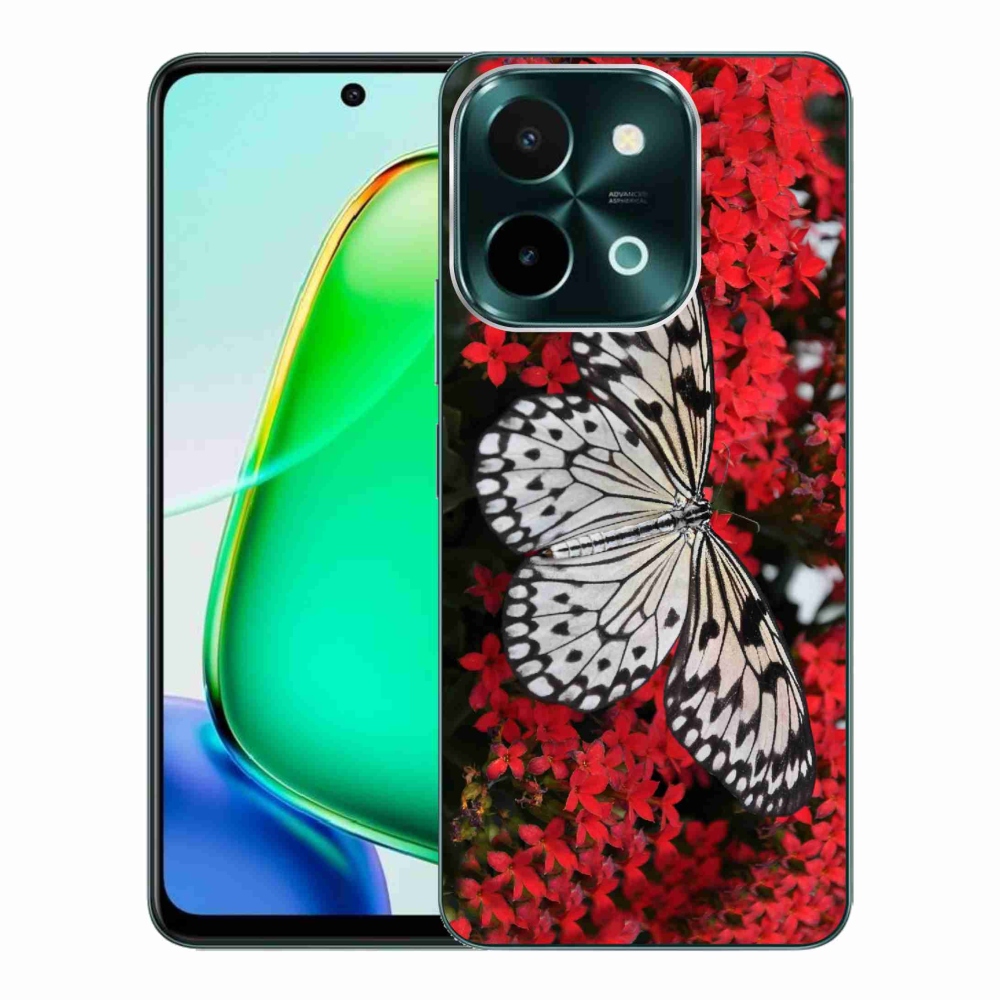 Gelový kryt mmCase na Vivo Y28 - černobílý motýl 1