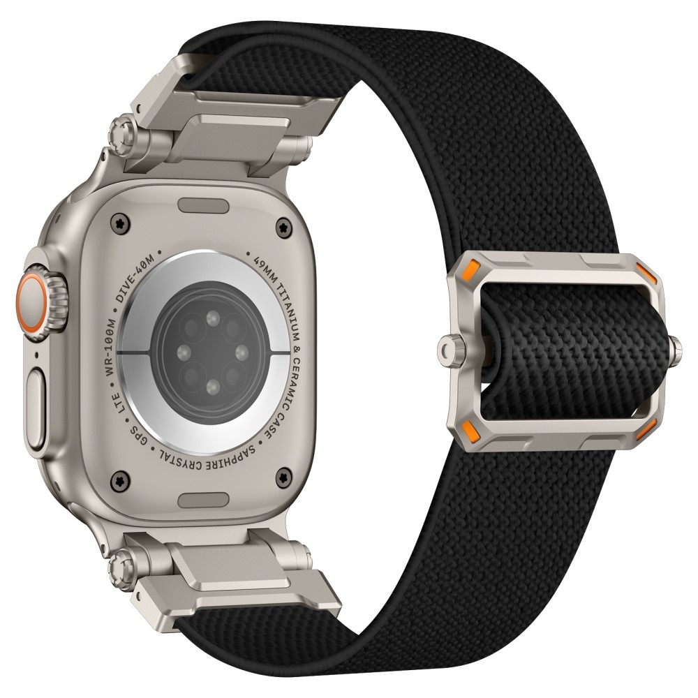 Titanium nylonový řemínek na Apple Watch Ultra/Ultra 2 49mm/SE/SE 2022/2023 44mm/10 46mm/9/8/7 45mm/6/5/4 44mm/3/2/1 42 mm - černý