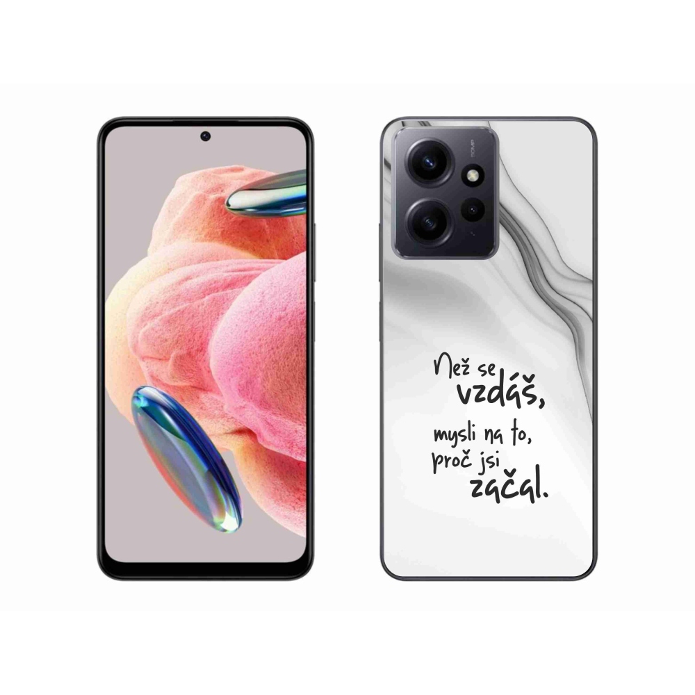Gelový kryt mmCase na Xiaomi Redmi Note 12 4G - citát 2 bílé pozadí