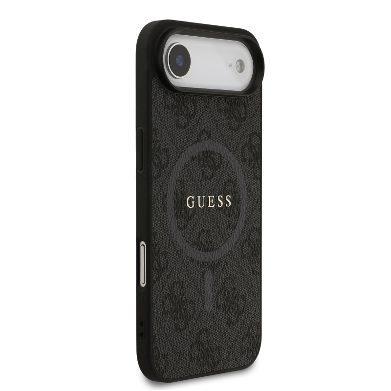 Guess PU Leather 4G Colored Ring MagSafe Zadní Kryt pro iPhone Air Black