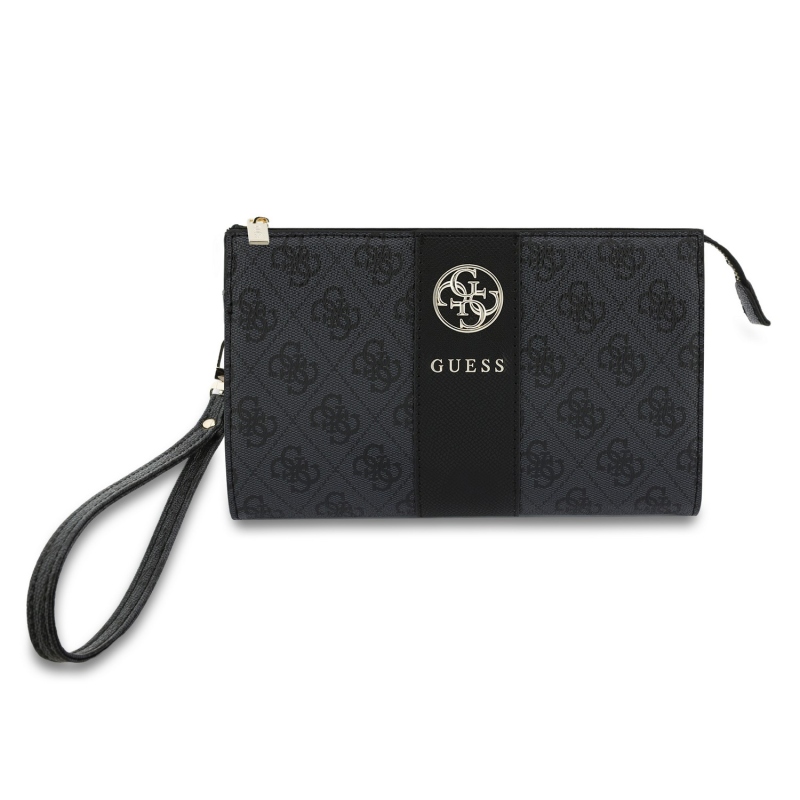 Guess PU 4G Stripe Metal Logo Kabelka na Telefon Black