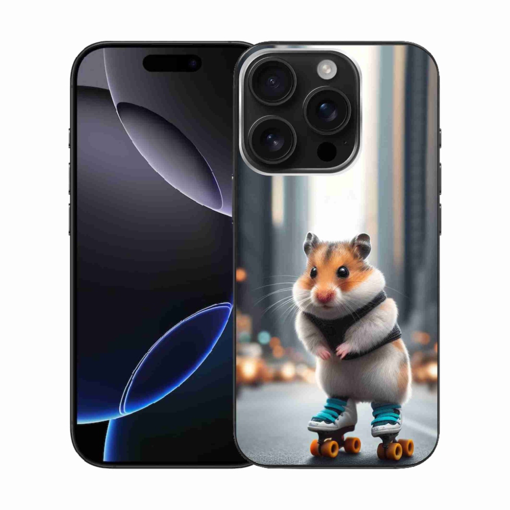 Gelový kryt mmCase na iPhone 16 Pro - křeček na bruslích