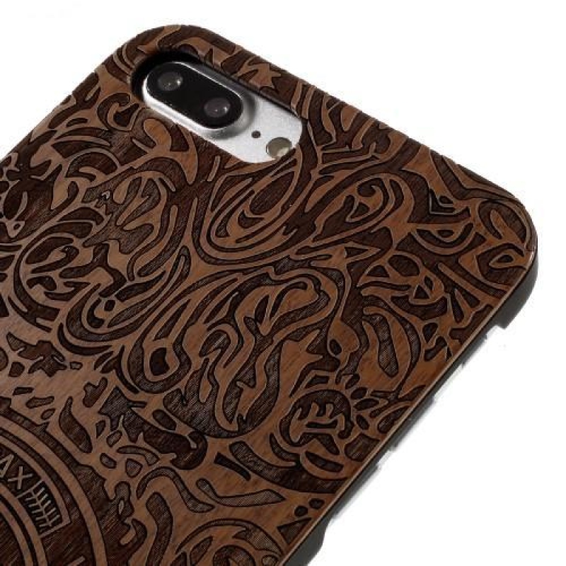 Woody plastový obal s Dřevěnými zády a vypáleným motivem na iPhone 7 Plus a iPhone 8 Plus - benedikt