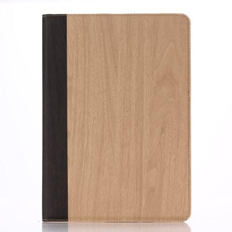 Woody PU kožené pouzdro na iPad Air 2 - světlehnědé