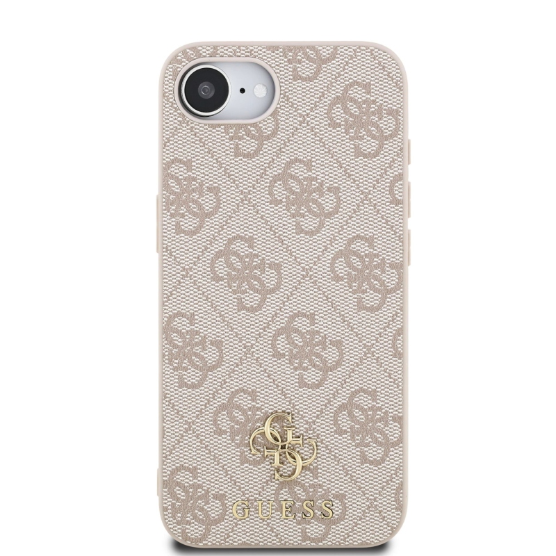 Guess PU 4G Small Metal Logo MagSafe Zadní Kryt pro iPhone 16e Pink