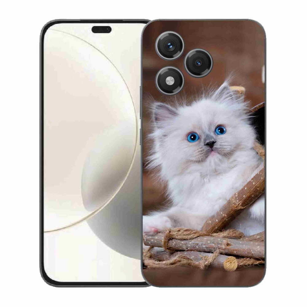 Gelový kryt mmCase na Honor 400 Lite - bílé kotě