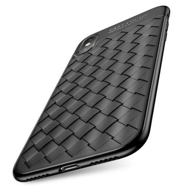 Woven gelový obal s texturou na iPhone X - modrý