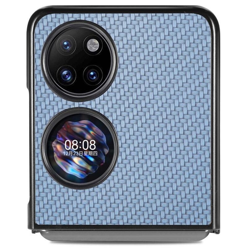 Woven texturovaný plastový kryt na mobil Huawei P50 Pocket - modrý