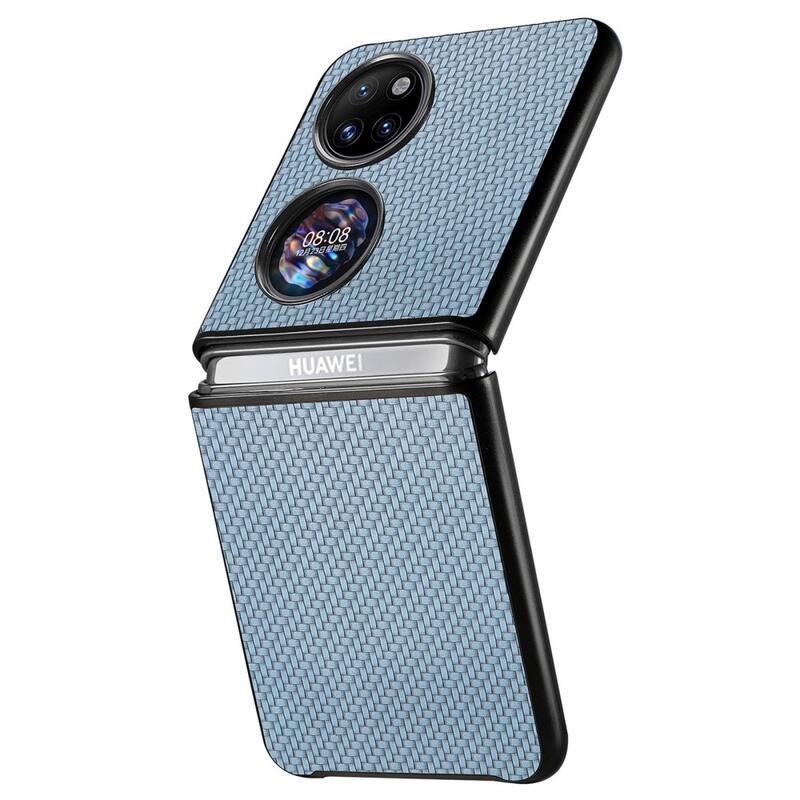 Woven texturovaný plastový kryt na mobil Huawei P50 Pocket - modrý