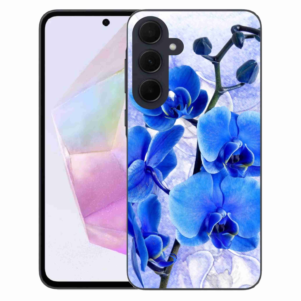 Gelový kryt mmCase na Samsung Galaxy A35 5G - modré květy