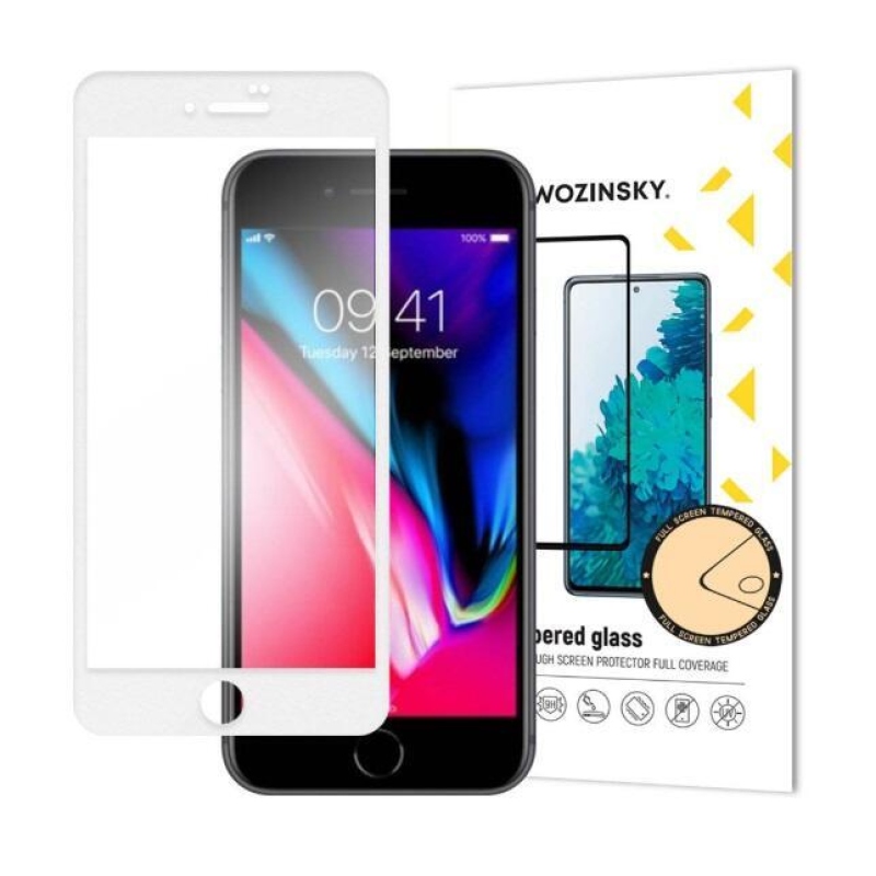 Wozinsky celoplošné tvrzené sklo na mobil iPhone 7/8/SE (2020)/SE (2022) - bílé