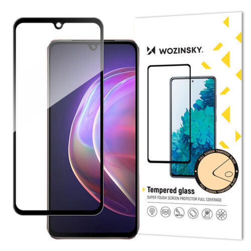 Wozinsky celoplošné tvrzené sklo na mobil Vivo V21 - černé