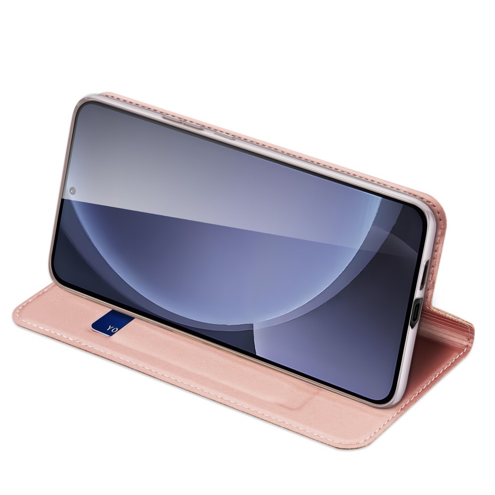 DUX knížkové pouzdro na Samsung Galaxy S25 - růžovozlaté