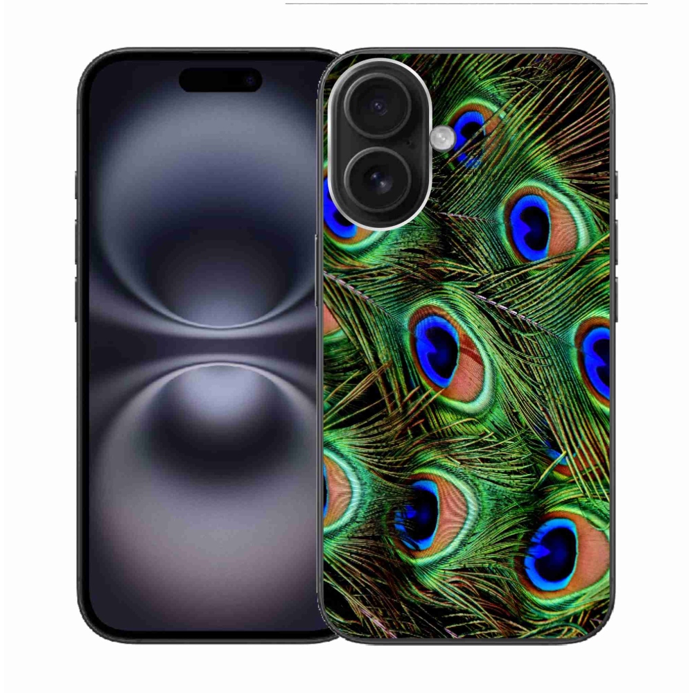 Gelový kryt mmCase na iPhone 16 - paví peří