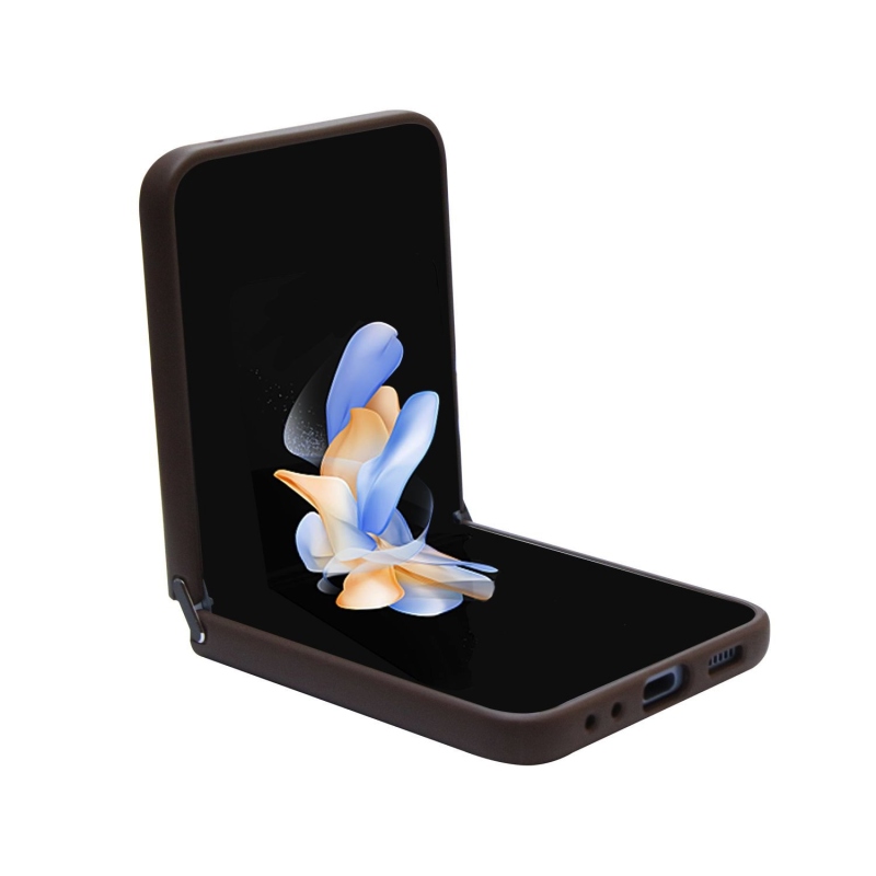 Guess 4G PU Leather Triangle Zadní Kryt pro Samsung Galaxy Z Flip 5 Brown