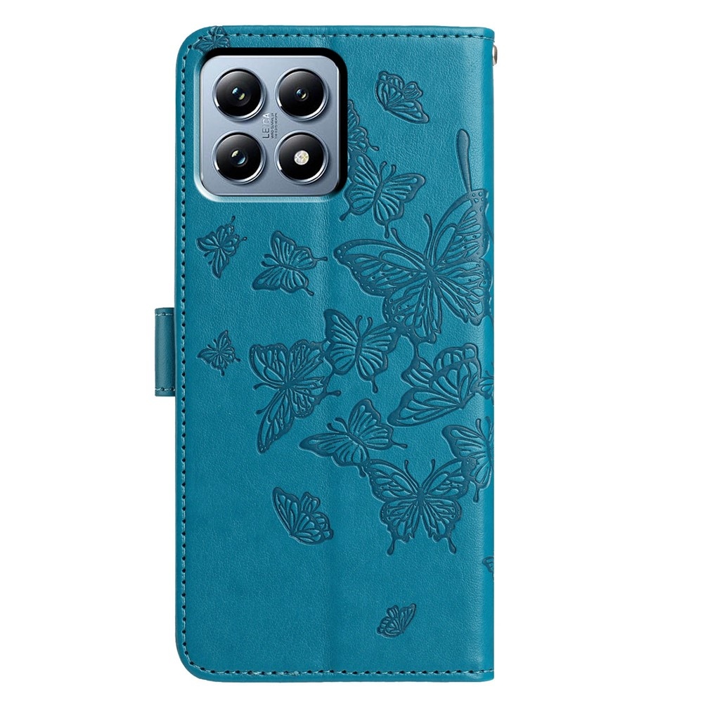 Floral Butterfly knížkové pouzdro na Xiaomi 15T - modré