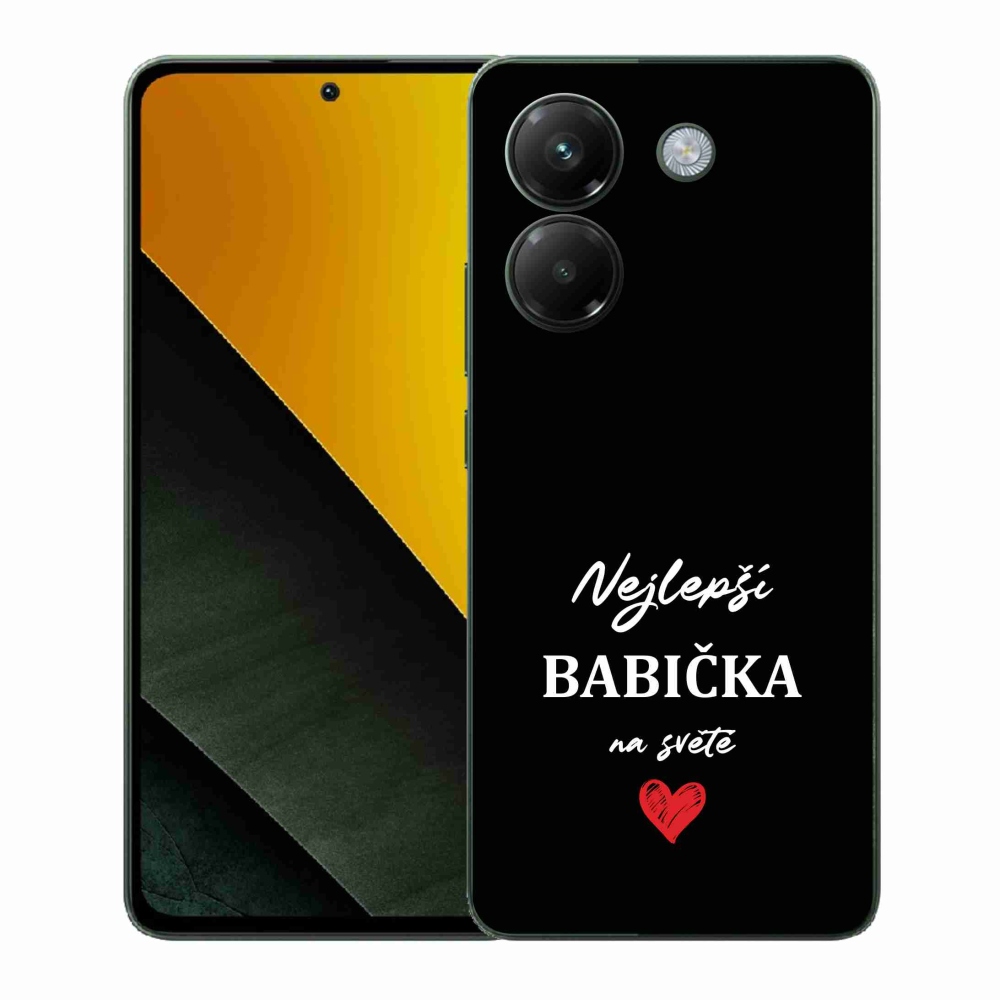 Gelový kryt mmCase na Xiaomi Poco M7 Pro 5G - nejlepší babička 1 černé pozadí