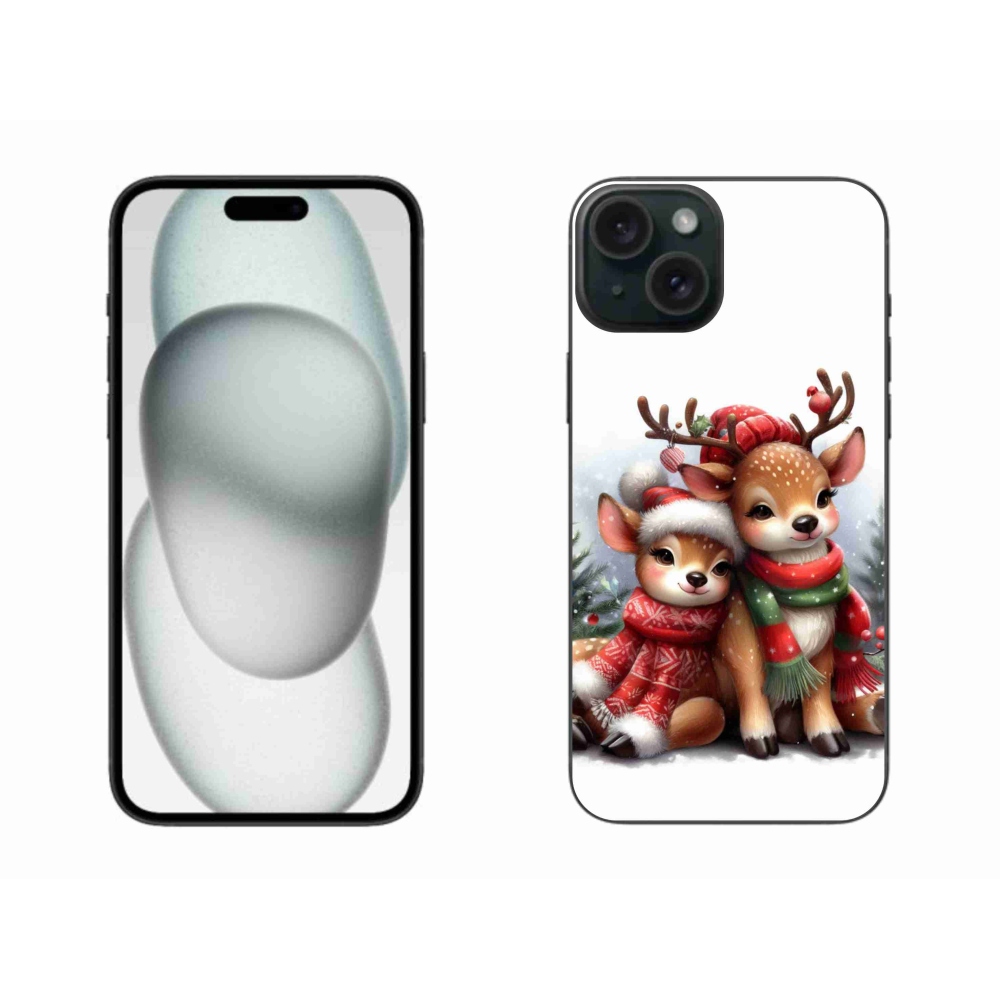 Gelový kryt mmCase na iPhone 15 Plus - vánoční sobi