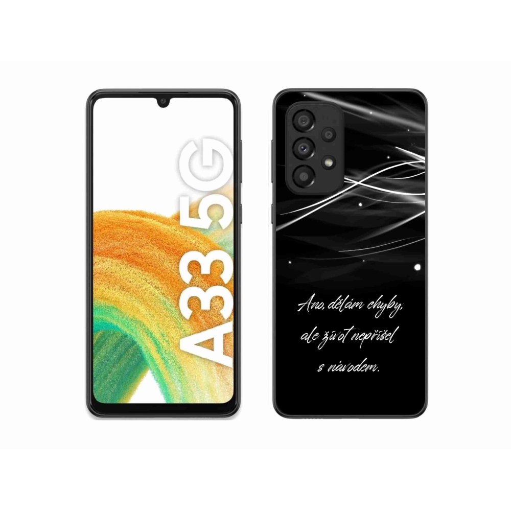 Gelový kryt mmCase na Samsung Galaxy A33 5G - citát černé pozadí